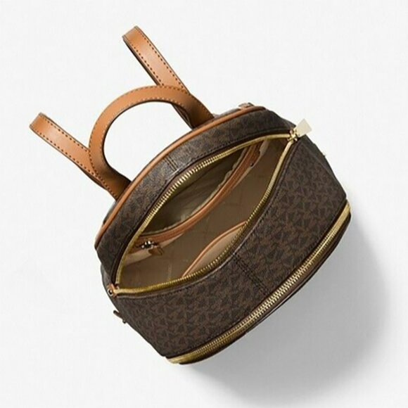 Michael Kors Rhea Medium Logo Backpack - Brown - Picture 6 of 8